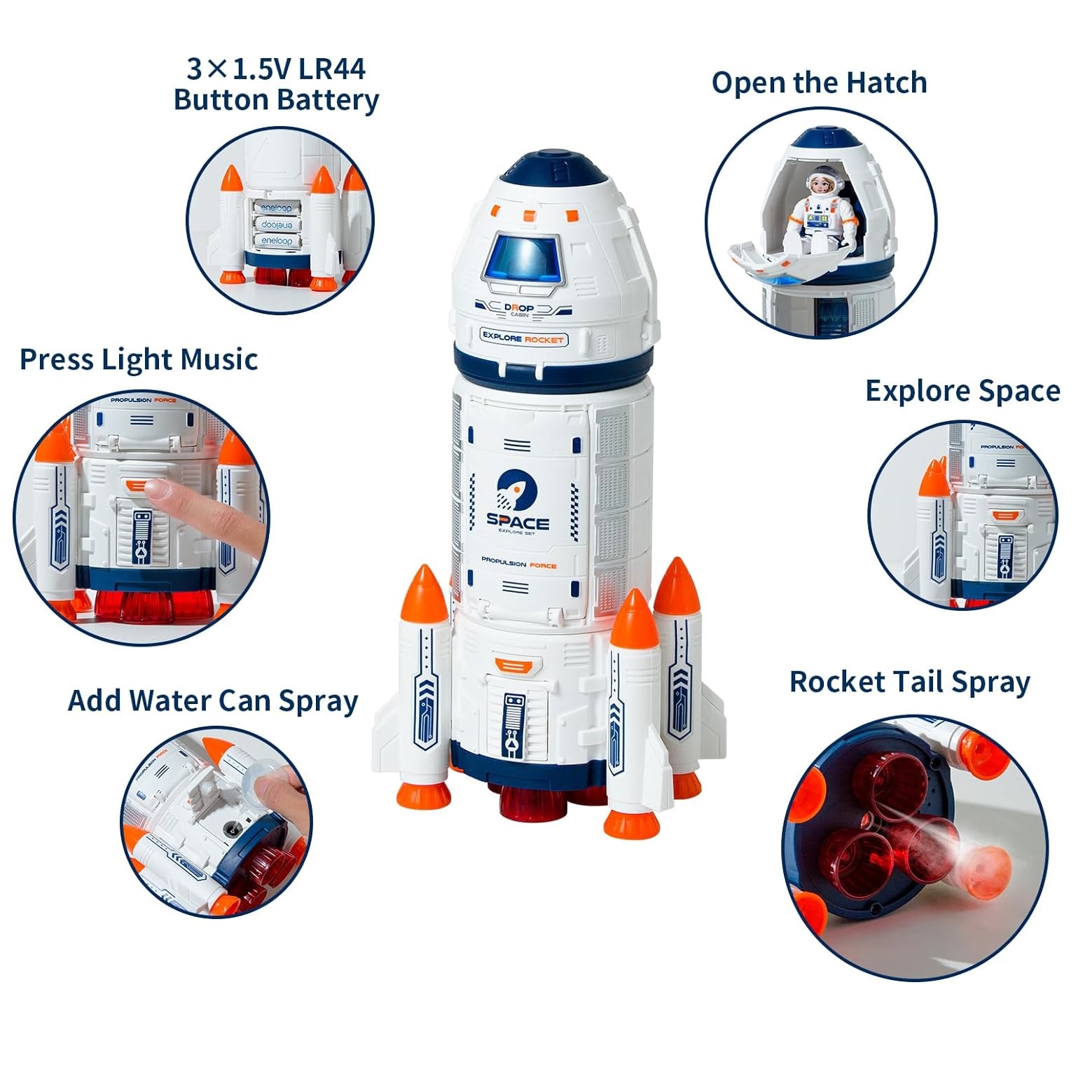 اسباب بازی مدل موشک فضاپیما طرح ماه نورد مجموعه 4 عددی