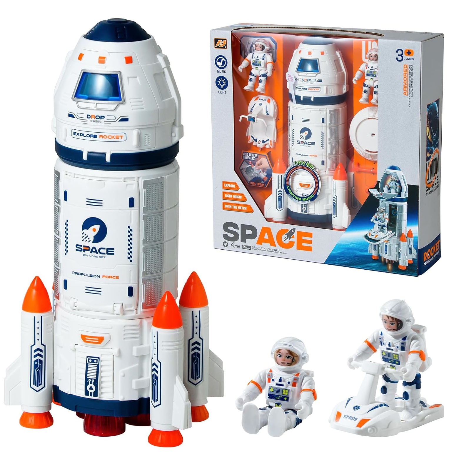 اسباب بازی مدل موشک فضاپیما طرح ماه نورد مجموعه 4 عددی